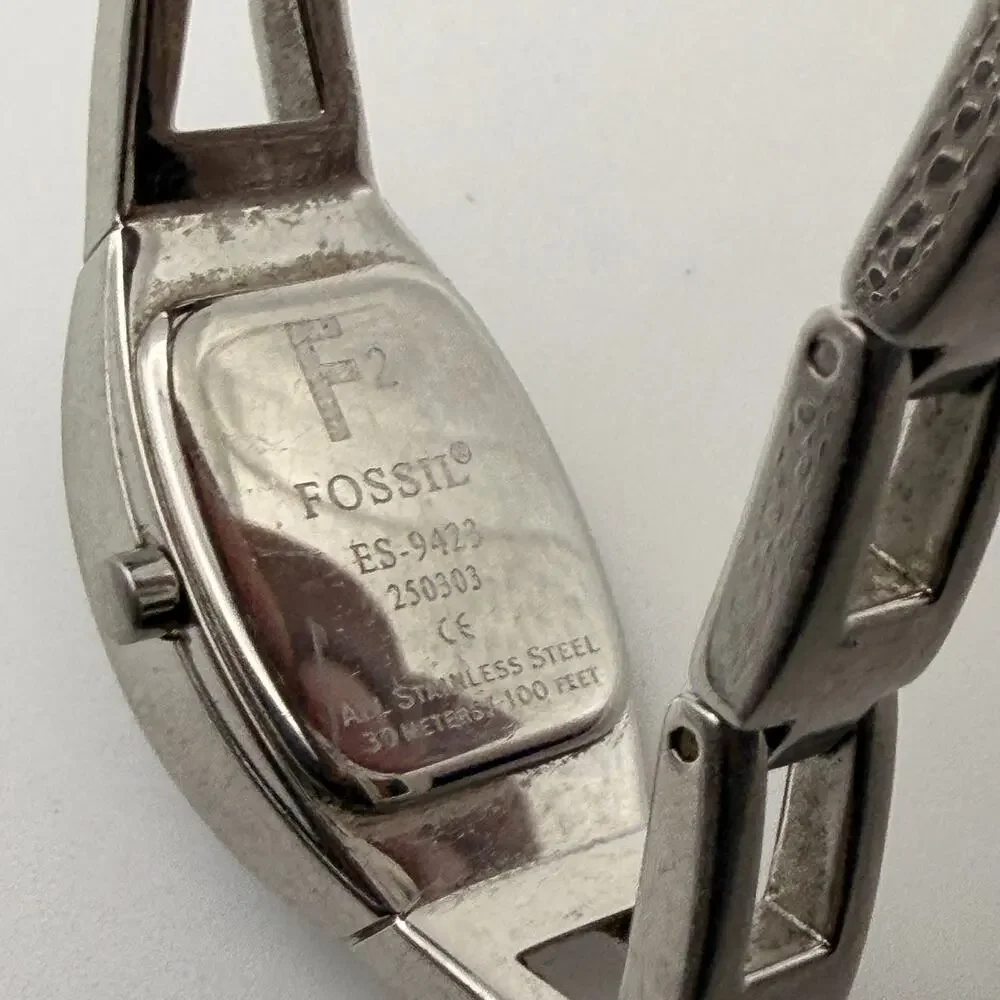 Vintage Fossil F2 'Forever' Women's Stainless Steel Watch ES-9423 New Battery